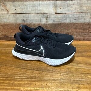 Nike React Infinity Run Flyknit Womens 8.5 Black Lace up Running Shoes